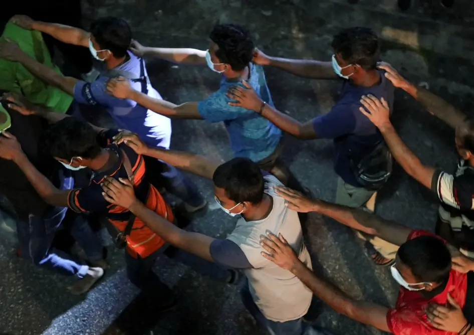 Undocumented migrants detained after an immigration raid in Kuala Lumpur (Source: Human Rights Watch, https://www.hrw.org/news/2024/03/05/malaysia-abusive-detention-migrants-refugees).